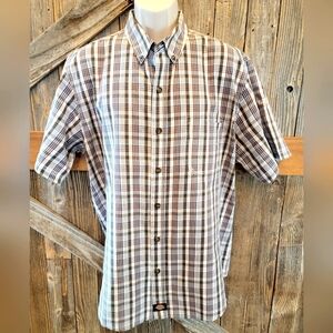 Dickies Mens Plaid Short Sleeve Button Up Shirt 2XL